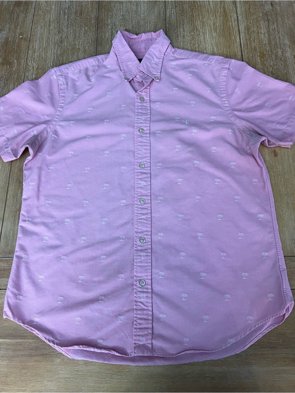 Ralph Lauren Men's Pink Button-Down Short Sleeve Shirt